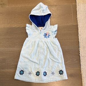 Disney Frozen Elsa Light Blue Hooded Swim Cover-up with Embroidery